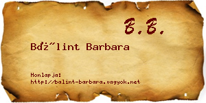 Bálint Barbara névjegykártya