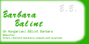 barbara balint business card